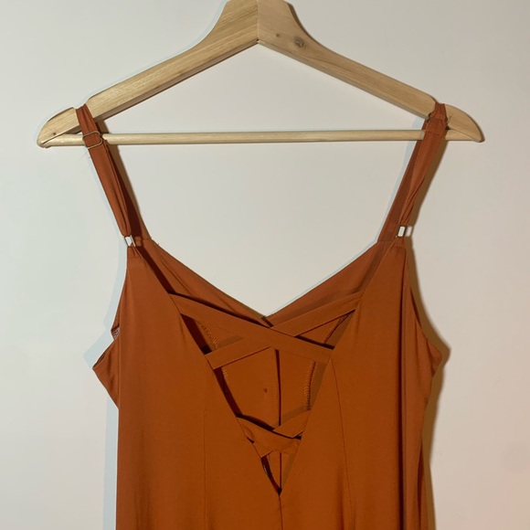 🍯 Soft Orange Maxi Sundress (Strappy Corset Dress) - Picture 3 of 6